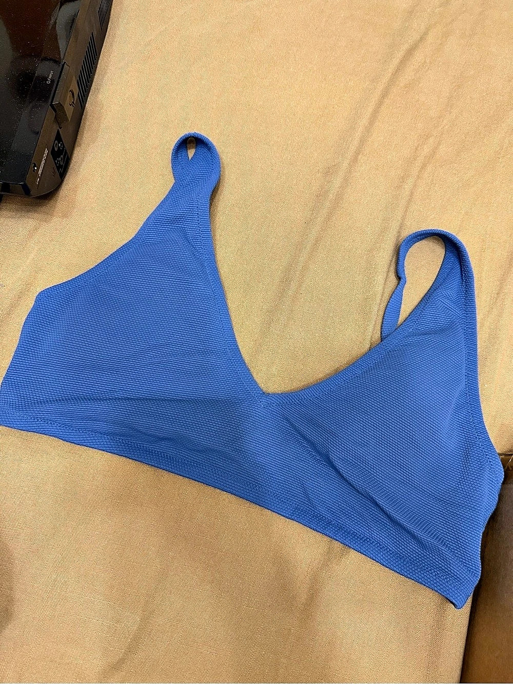 Aerie Low Scoop Ribbed Bikini Top and bottoms Blue XXL